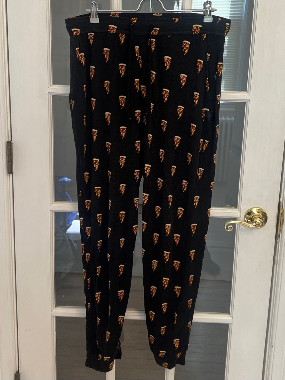 SAXX SNOOZE PANT Men’s Black Pizza Print Jogger Pajama Pants Size M
